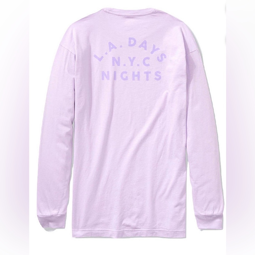 PINK Victoria's Secret Light Purple Campus Long Sleeve Tee
